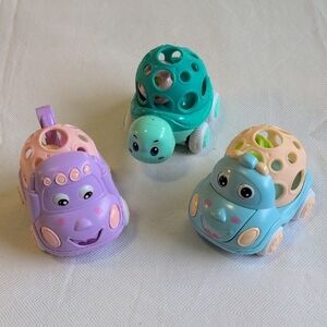 3-pack pastel baby toddler rattle cars